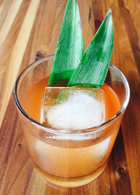 Smoked Piña Sazerac cocktail by Trevor Landry of NL Group - Summer to fall transitional drink recipes